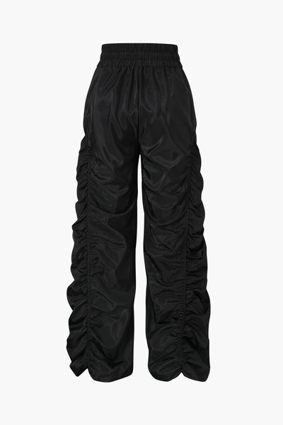 Gathered Drawstring Cargo Trousers