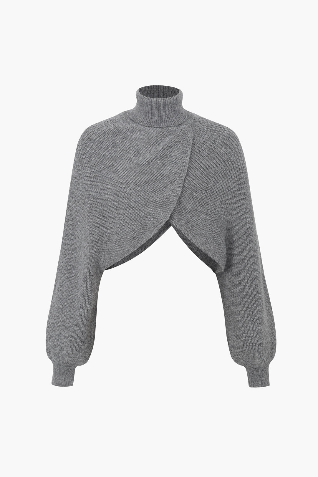 Batwing Sleeve Turtleneck Crop