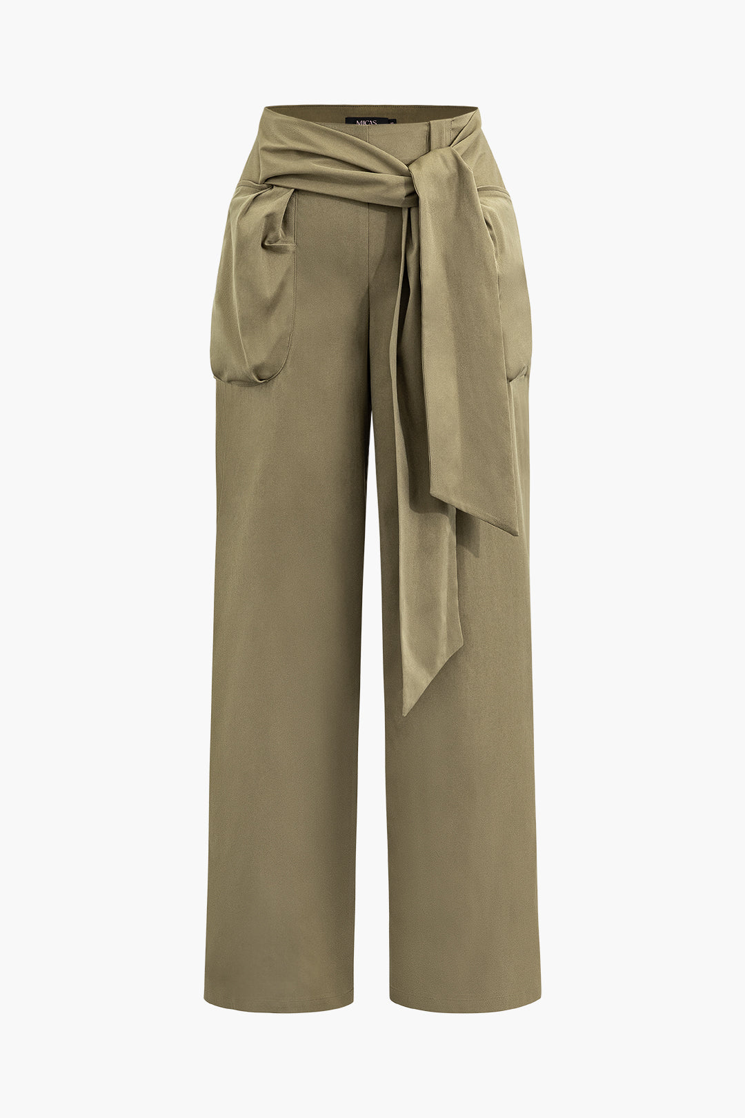 Knot Waist Straight Leg Trousers