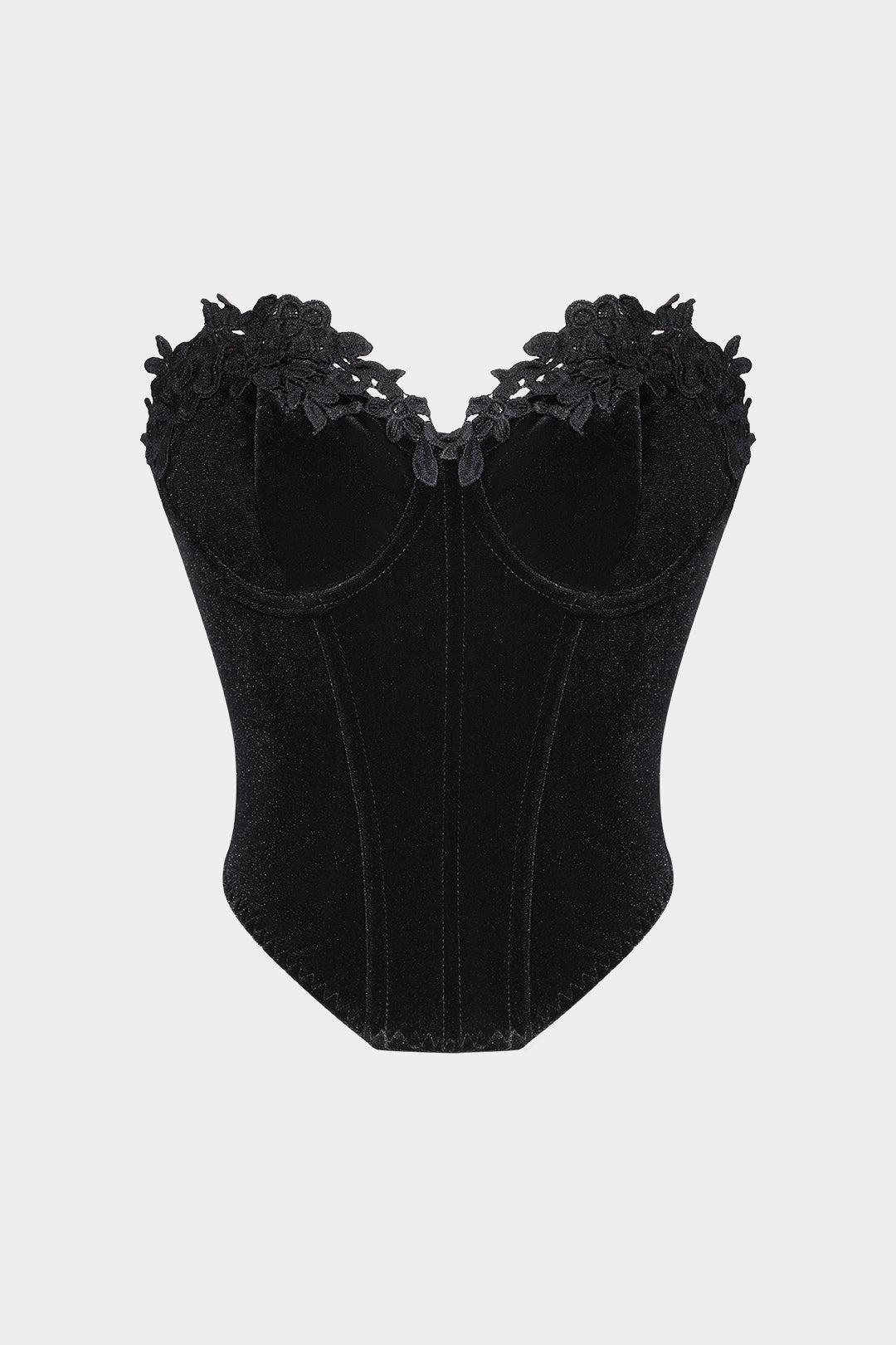 Velvet Backless Bustier Corset Crop