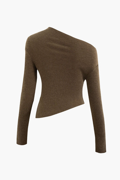 Asymmetrical Long Sleeve Crop