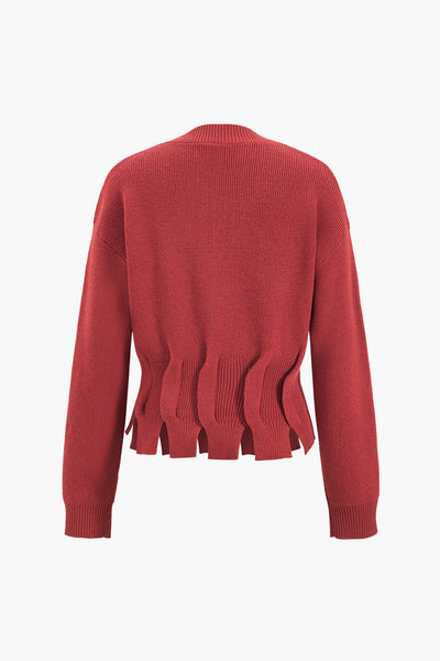 Ruched Long-Sleeve Sweater