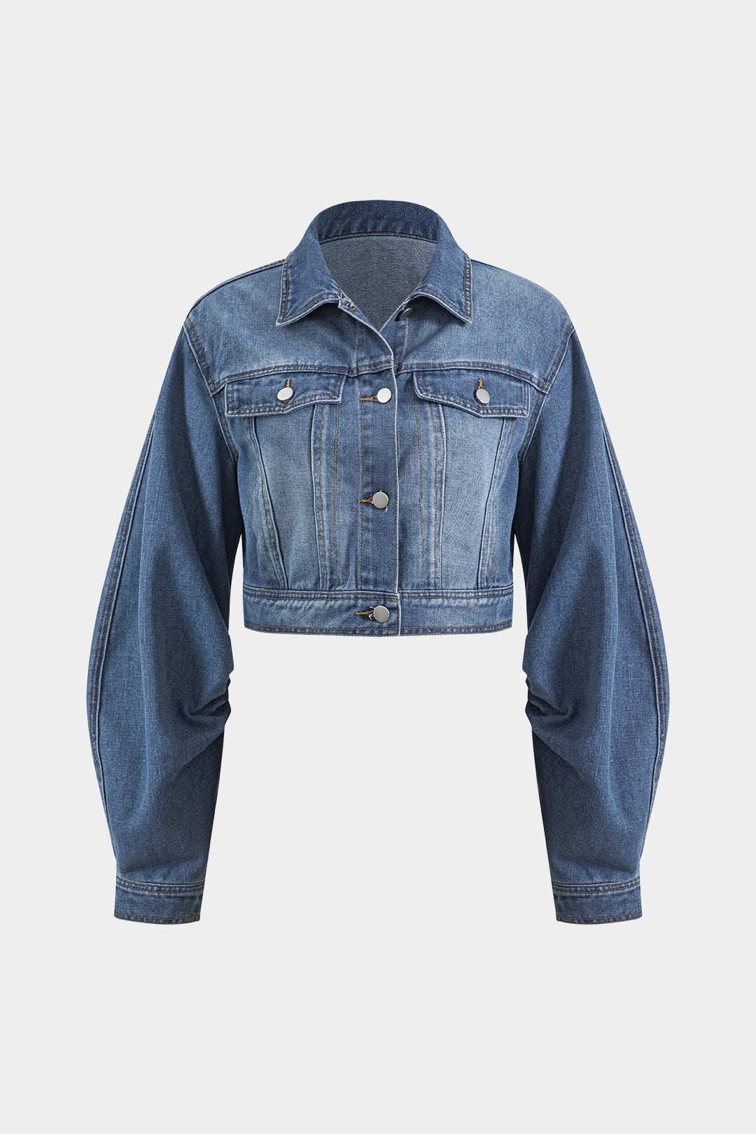 Denim Pocket Button Long Sleeve Jacket