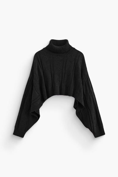 Basic Solid Knit Mock Sweater