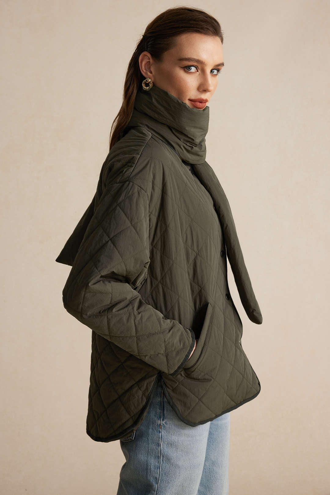 Padded Button Puffer With Coat