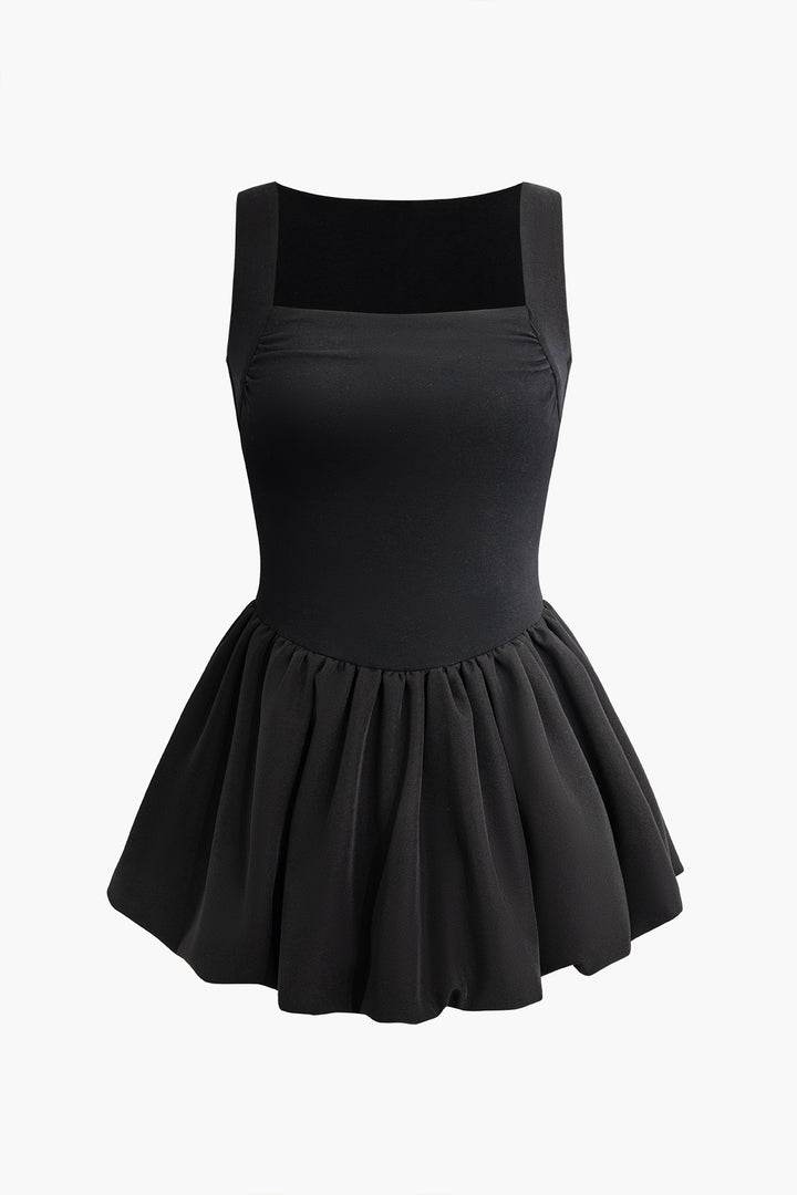 Zipper Pleated Mini Dress