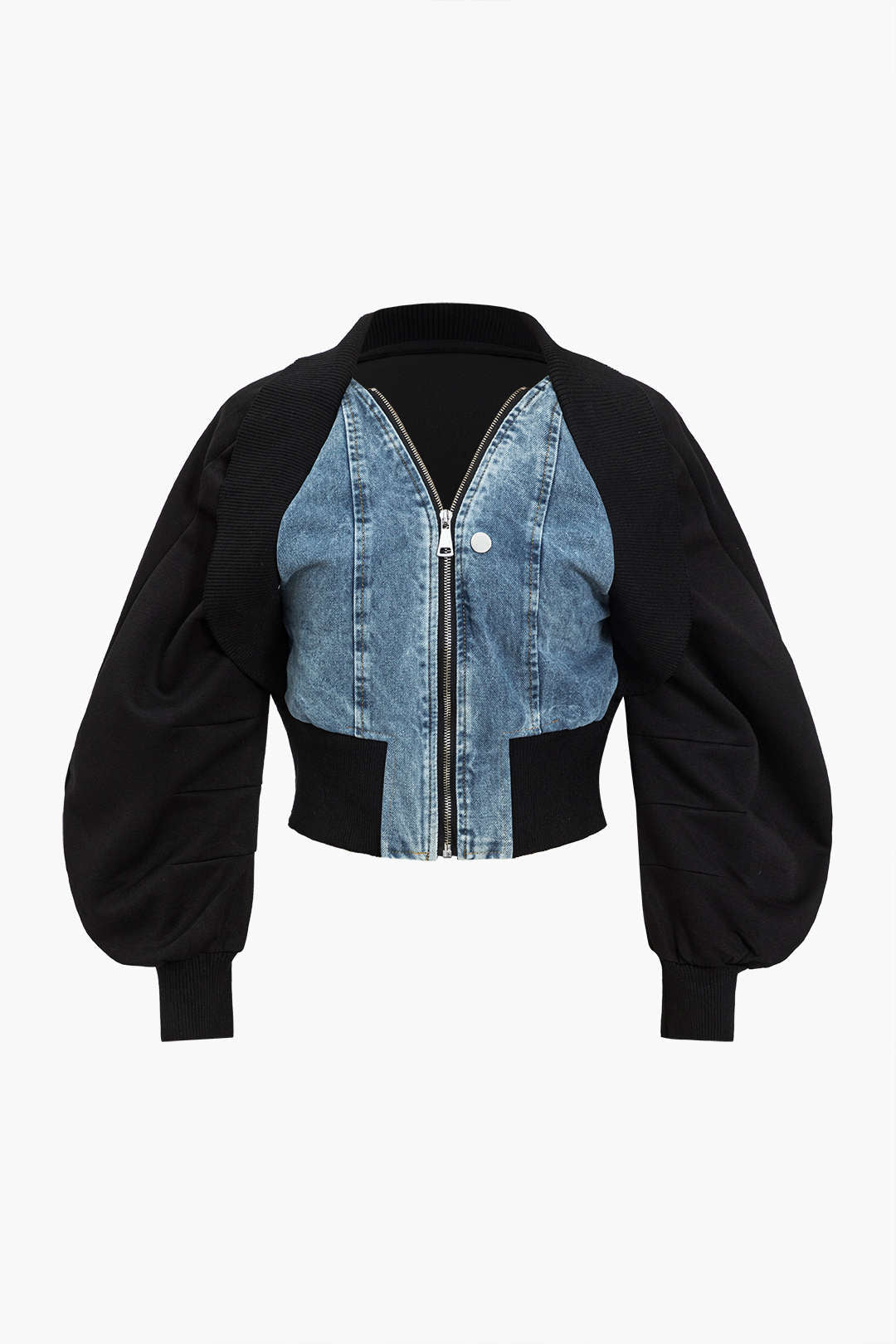 Patchwork Zipper Denim Jacket