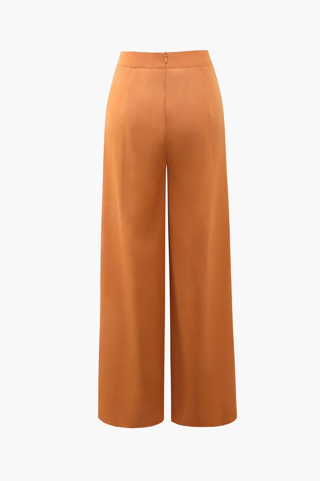 Ruffle Trim Slit Wide Leg Trousers