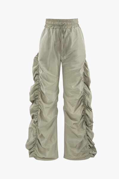 Gathered Drawstring Cargo Trousers