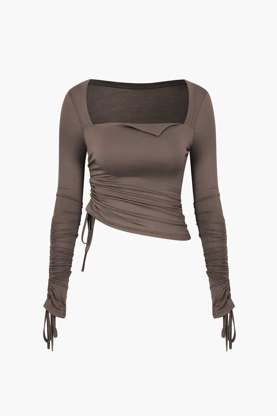 Square Neck Long Sleeve Crop