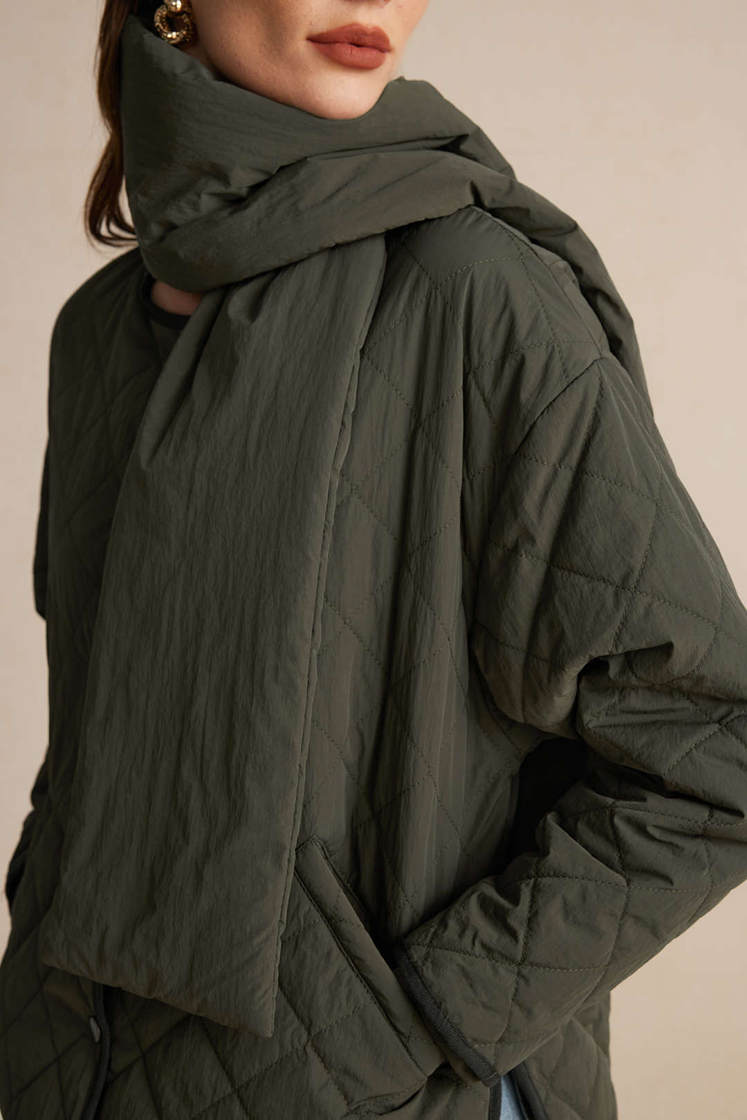 Padded Button Puffer With Coat