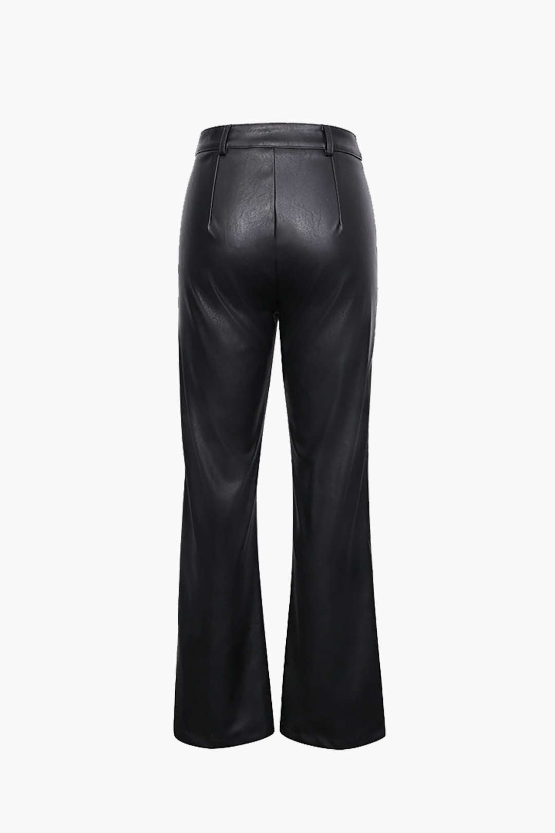 Faux Leather Straight Leg Trousers