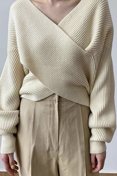 Sweater Crossed Long-Sleeve Knitwear