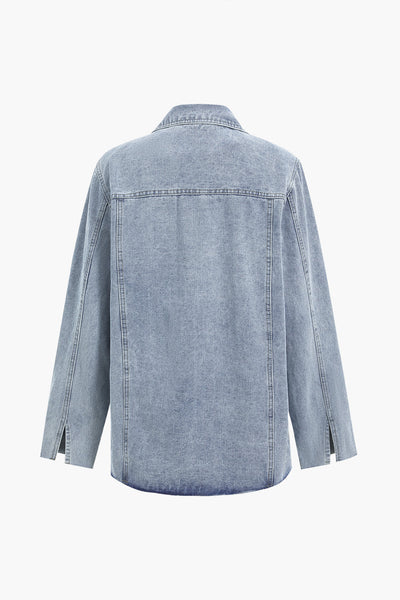 Denim Pocket Buttons Long Sleeve Jacket