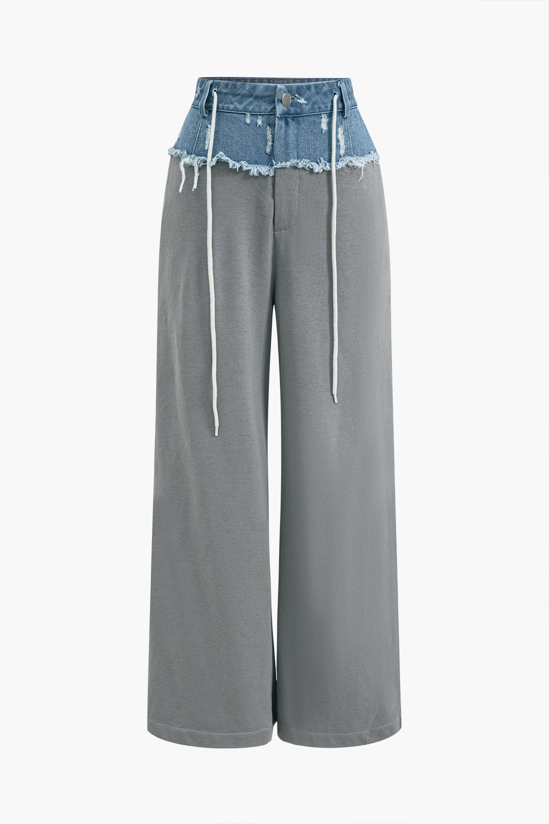 Denim Patchwork Wide Trousers