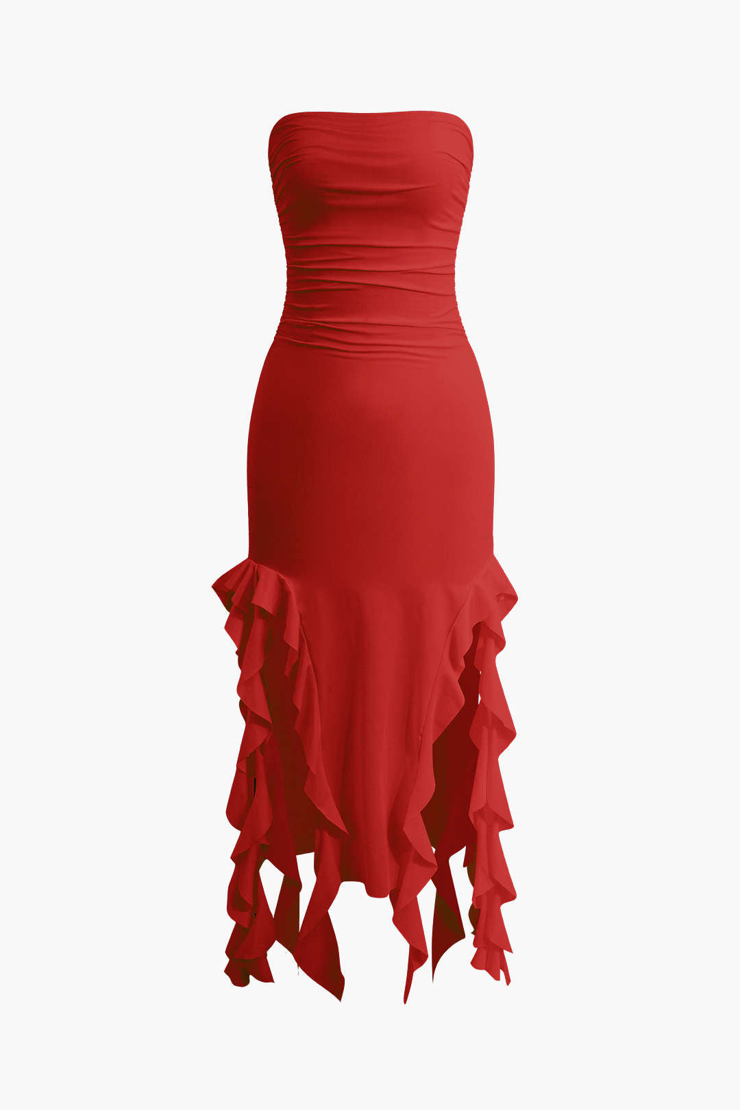 Solid Ruffle Hem Dress