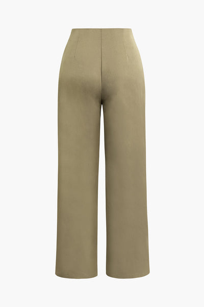 Knot Waist Straight Leg Trousers