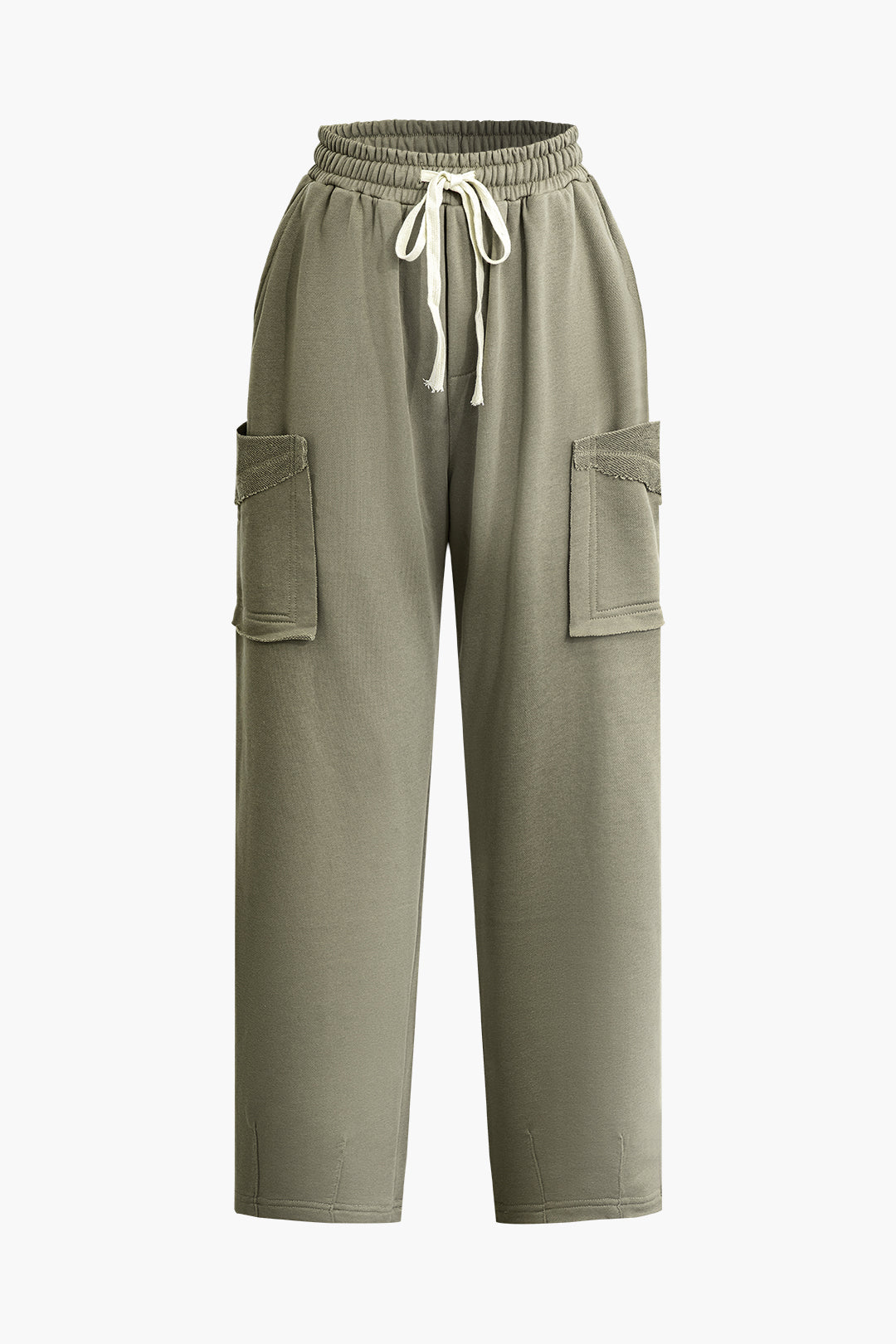 Drawstring Elastic Pockets Trousers