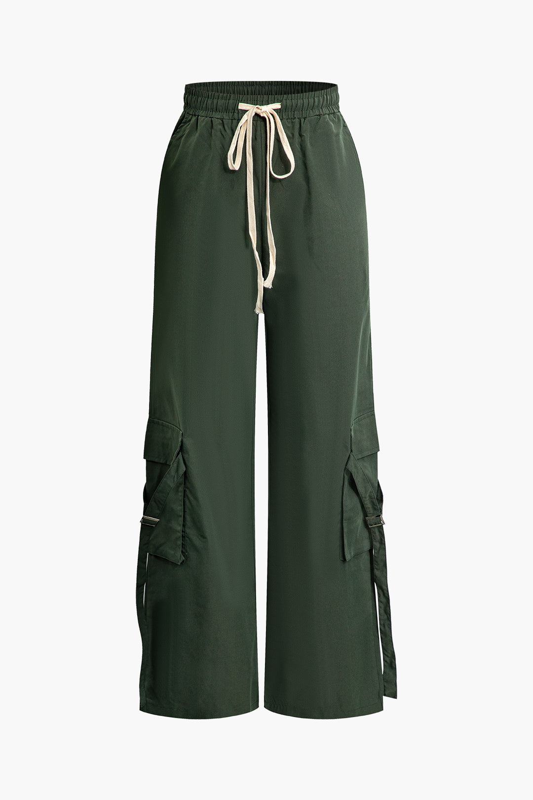 Drawstring Waist Flap Trousers