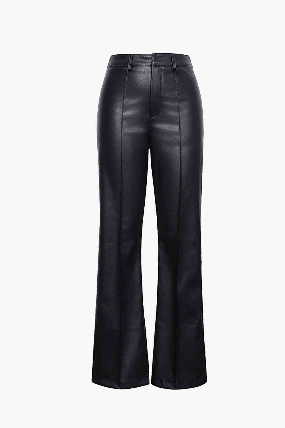 Faux Leather Straight Leg Trousers