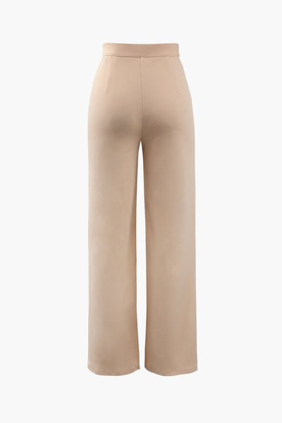 High Waisted Pressed-Crease Trousers