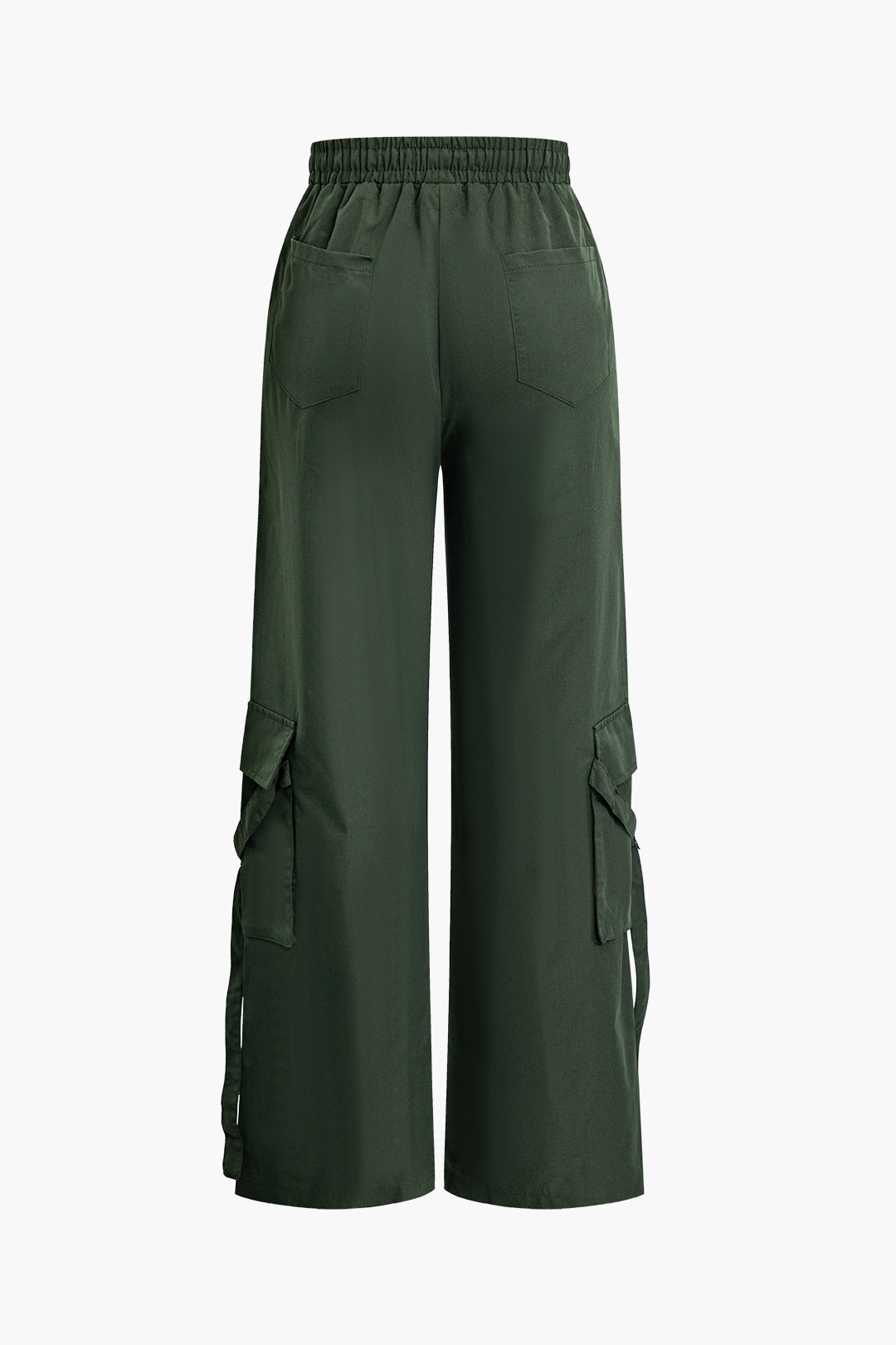 Drawstring Waist Flap Trousers