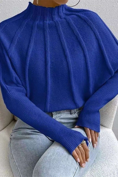 Mock Neck Textured Sweater