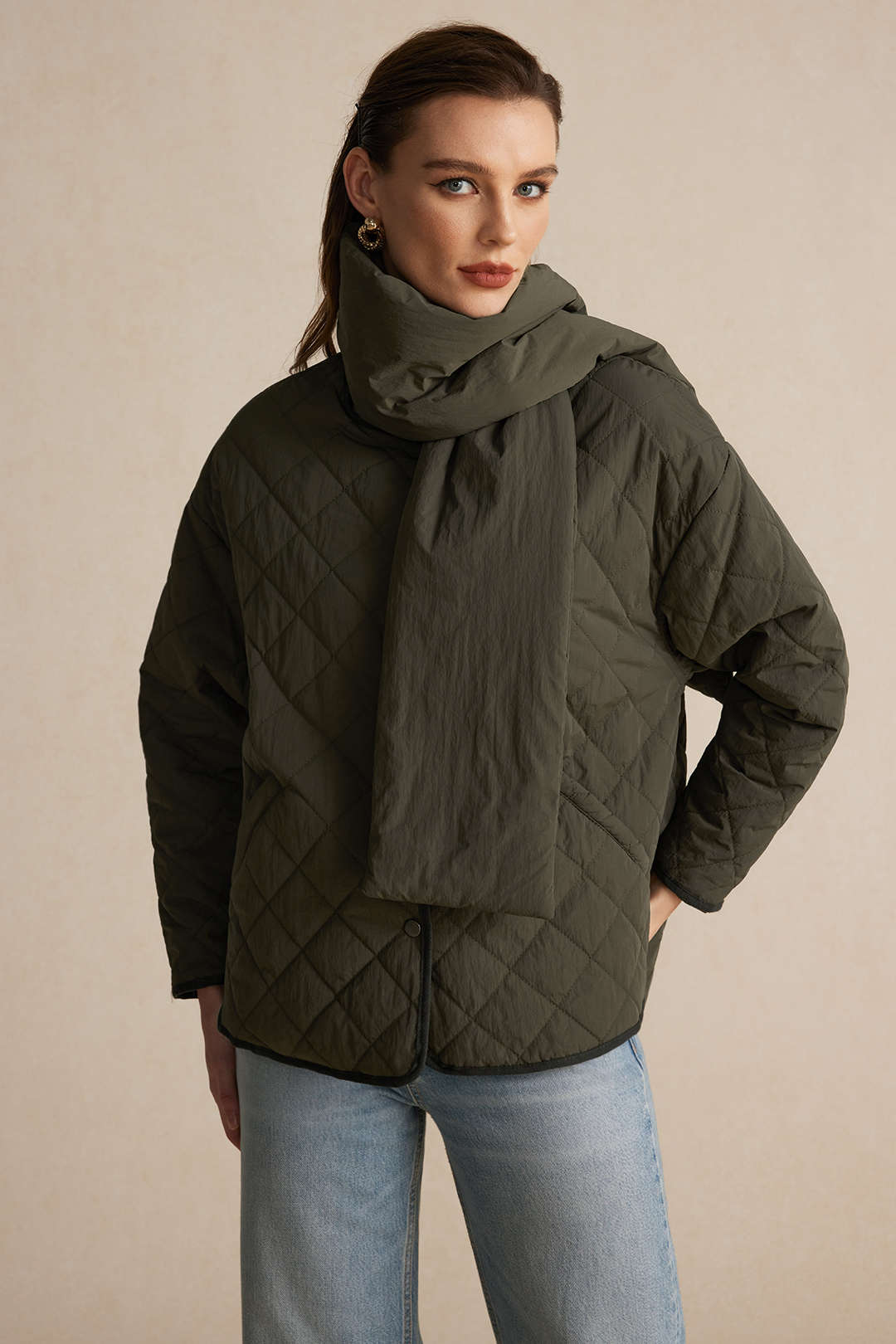 Padded Button Puffer With Coat