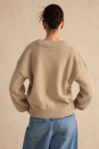 Sweater V-Neck Long-Sleeve Sweater