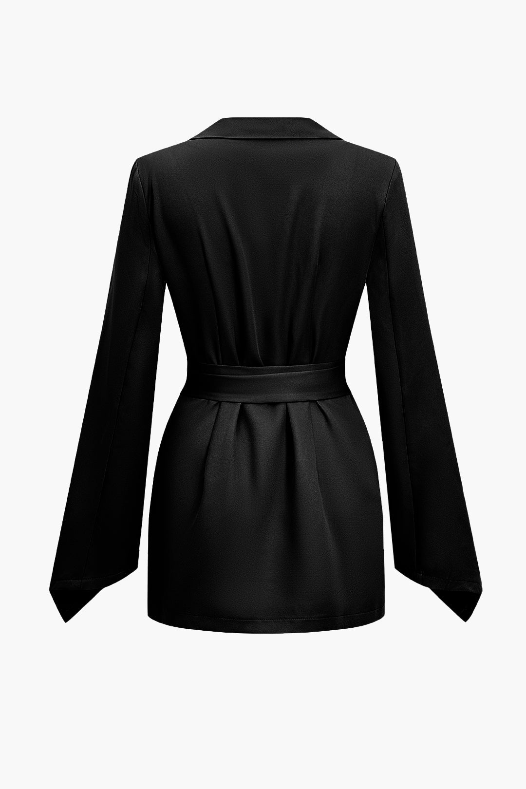 Basic Solid Belted Blazer