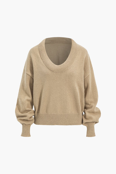 Sweater V-Neck Long-Sleeve Sweater