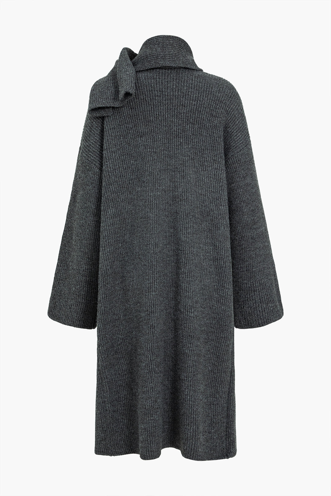 Knitted Pocket Button Long Sleeve Coat