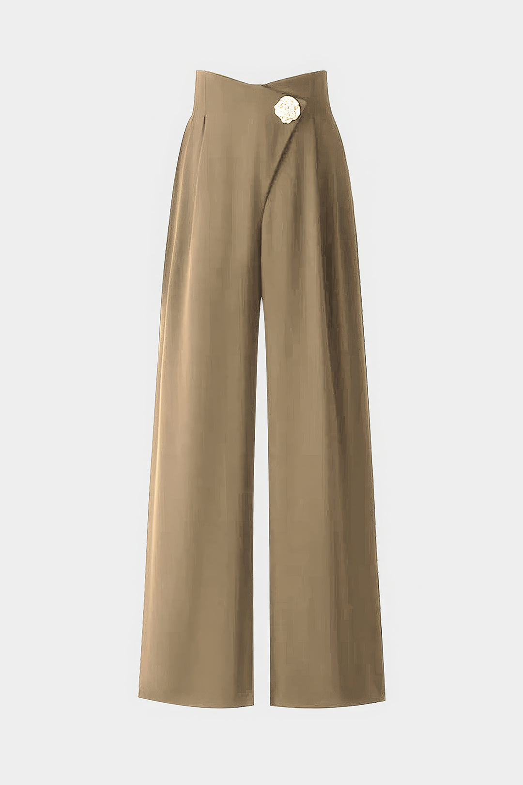 Metallic Pocket Crossed High Waist Trousers