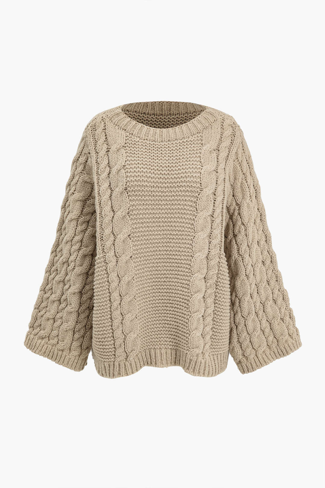 Basic Solid Round Neck Flare Sweater