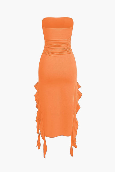 Solid Ruffle Hem Dress