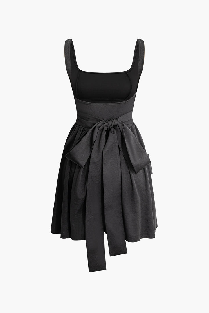 Pleated Backless Mini Dress